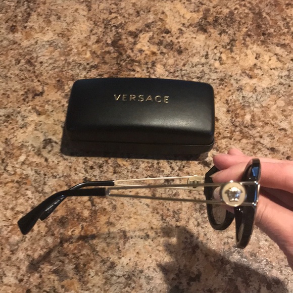 Versace polarized sunglasses black and gold